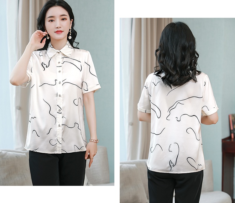 Summer silk shirt printing Western style tops