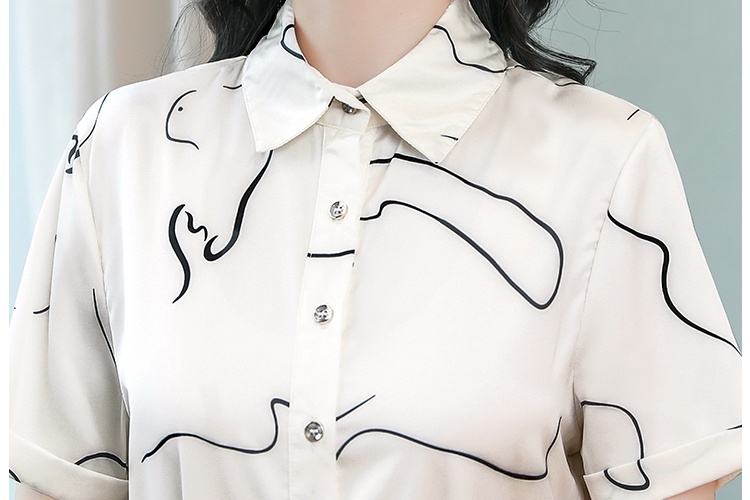 Summer silk shirt printing Western style tops