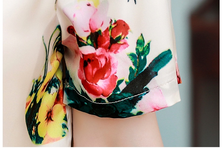 Short sleeve silk shirt Western style small shirt for women