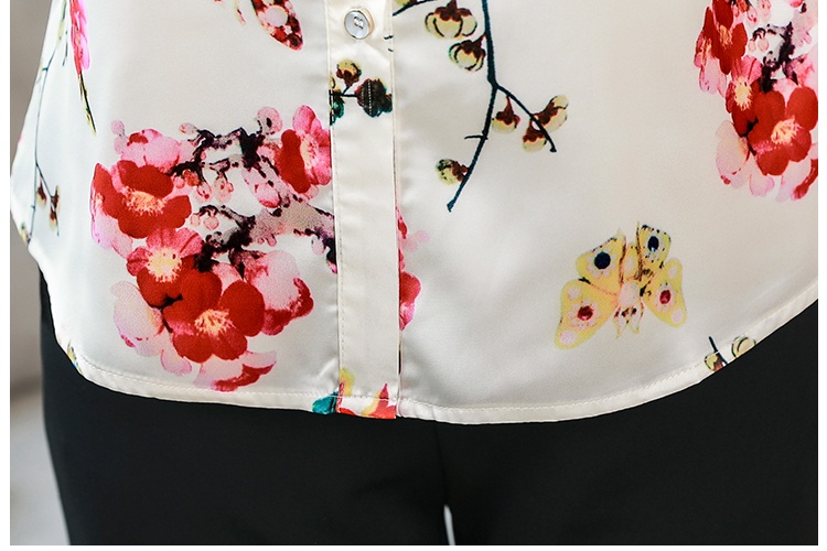 Short sleeve silk shirt Western style small shirt for women