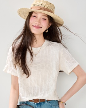 Pullover temperament tops short sleeve small shirt for women