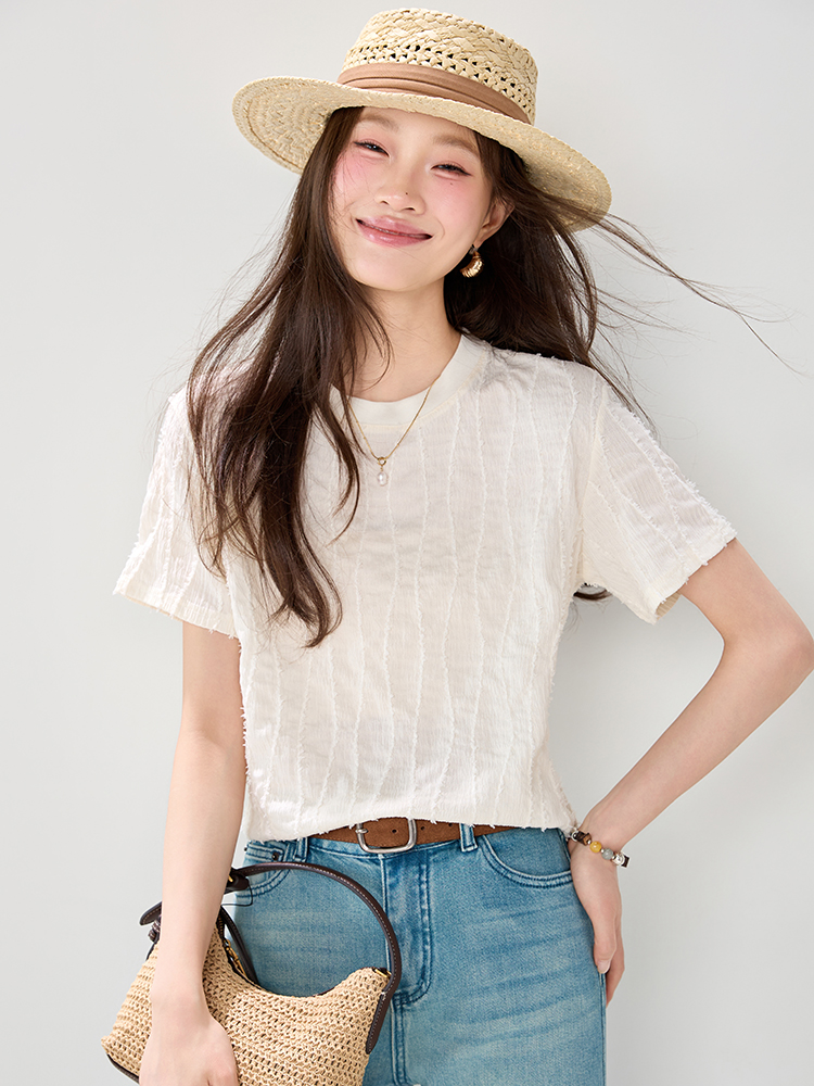 Pullover temperament tops short sleeve small shirt for women