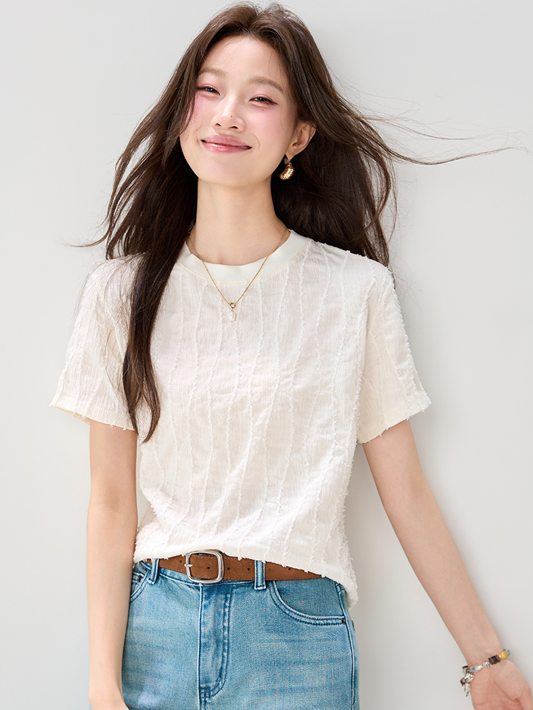 Pullover temperament tops short sleeve small shirt for women