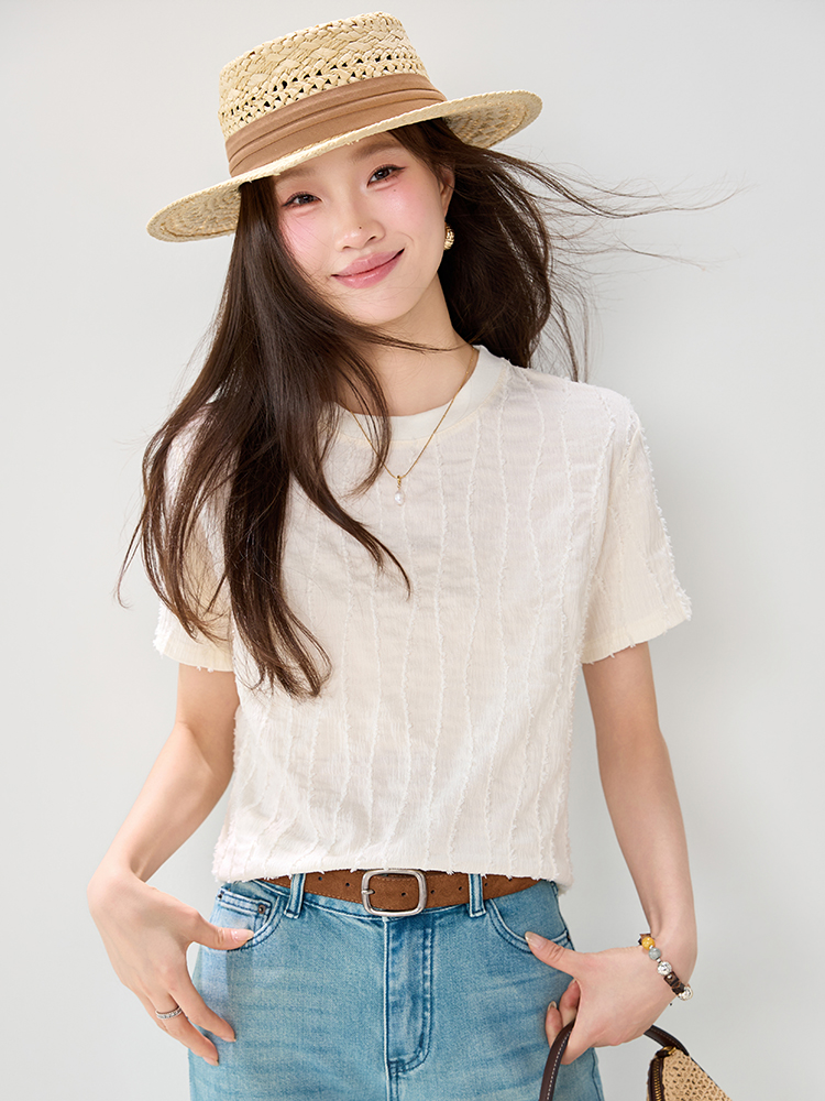 Pullover temperament tops short sleeve small shirt for women