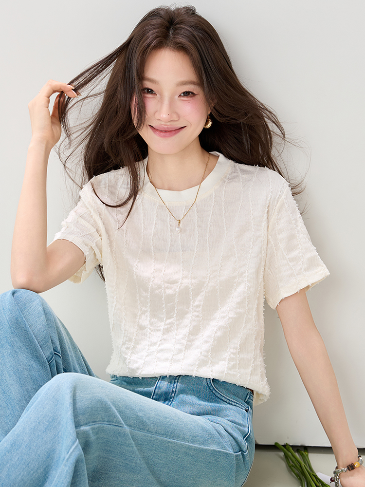 Pullover temperament tops short sleeve small shirt for women