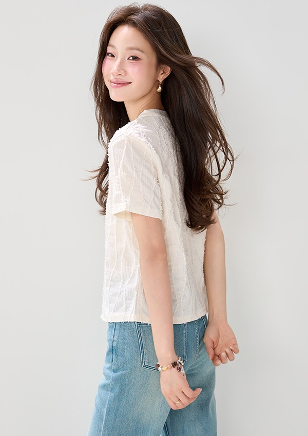 Pullover temperament tops short sleeve small shirt for women