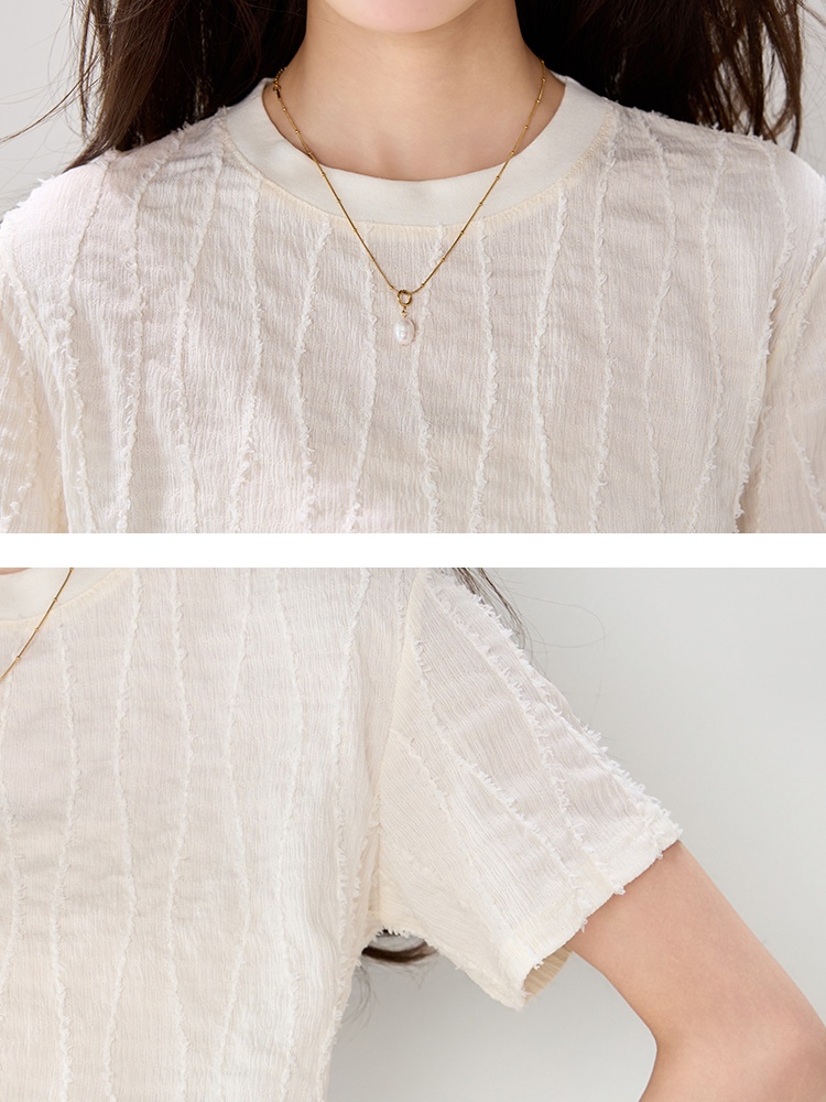 Pullover temperament tops short sleeve small shirt for women