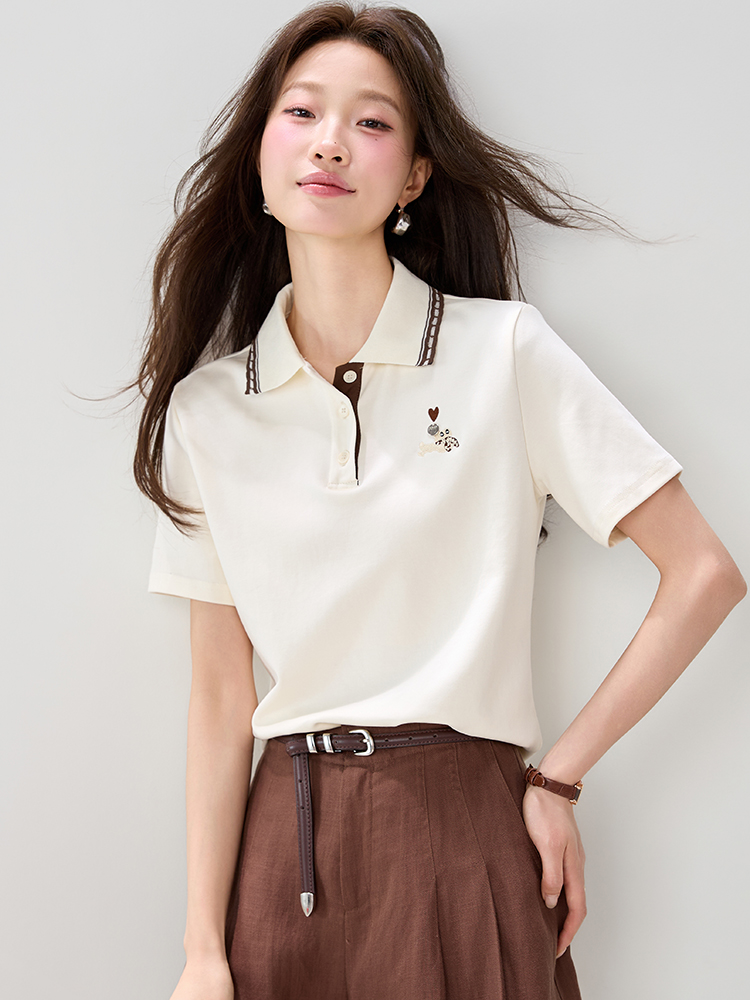 Embroidery Western style T-shirt fashion tops