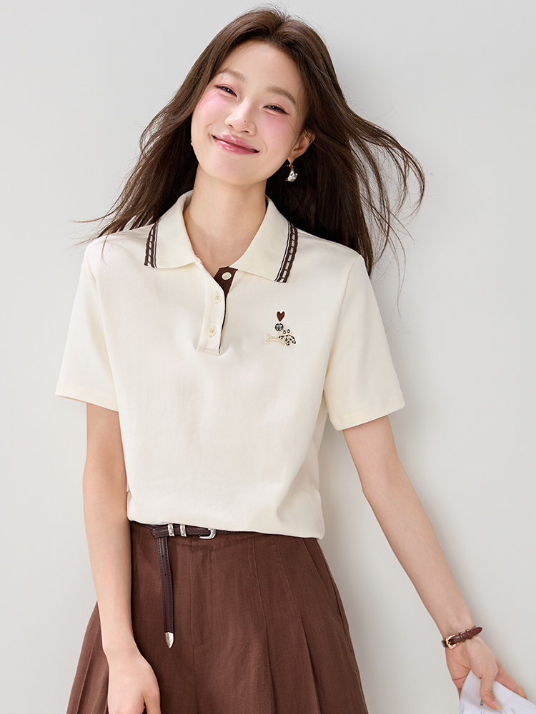 Embroidery Western style T-shirt fashion tops