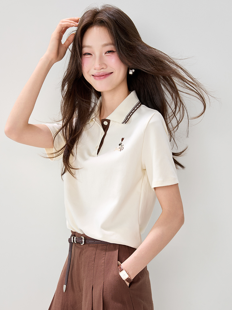 Embroidery Western style T-shirt fashion tops