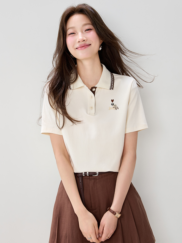 Embroidery Western style T-shirt fashion tops