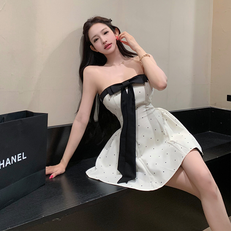 Polka dot maiden Sexy underwear bow summer dress