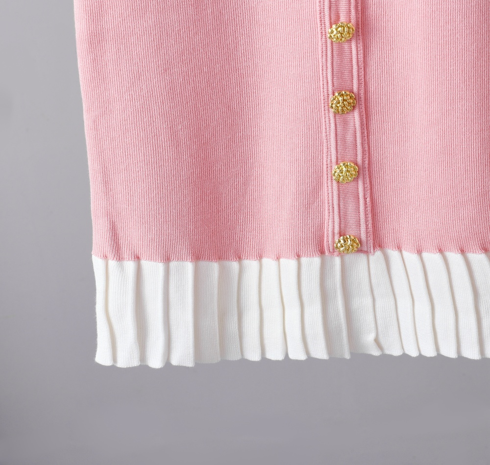 Lotus leaf edges dress France style T-back for women