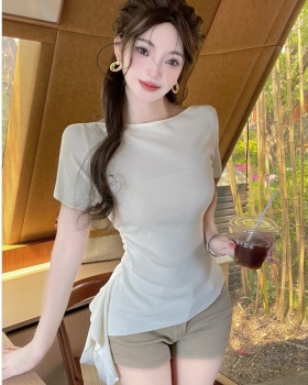 Summer slim T-shirt irregular tops for women