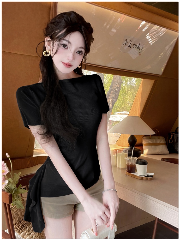 Summer slim T-shirt irregular tops for women