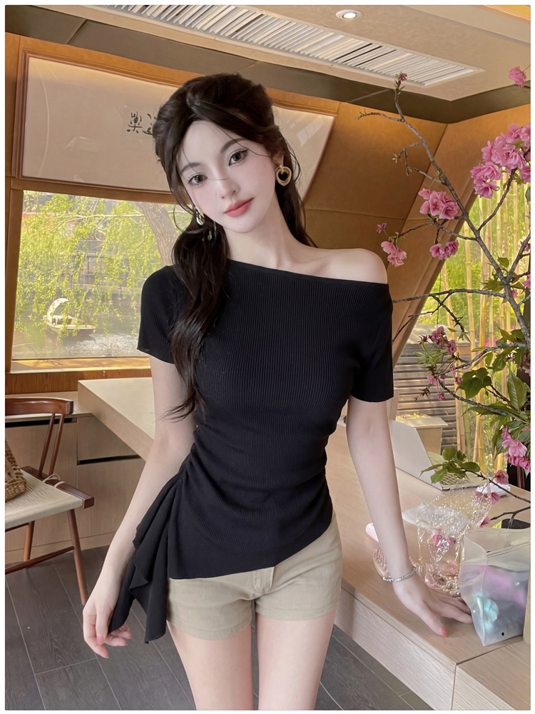 Summer slim T-shirt irregular tops for women