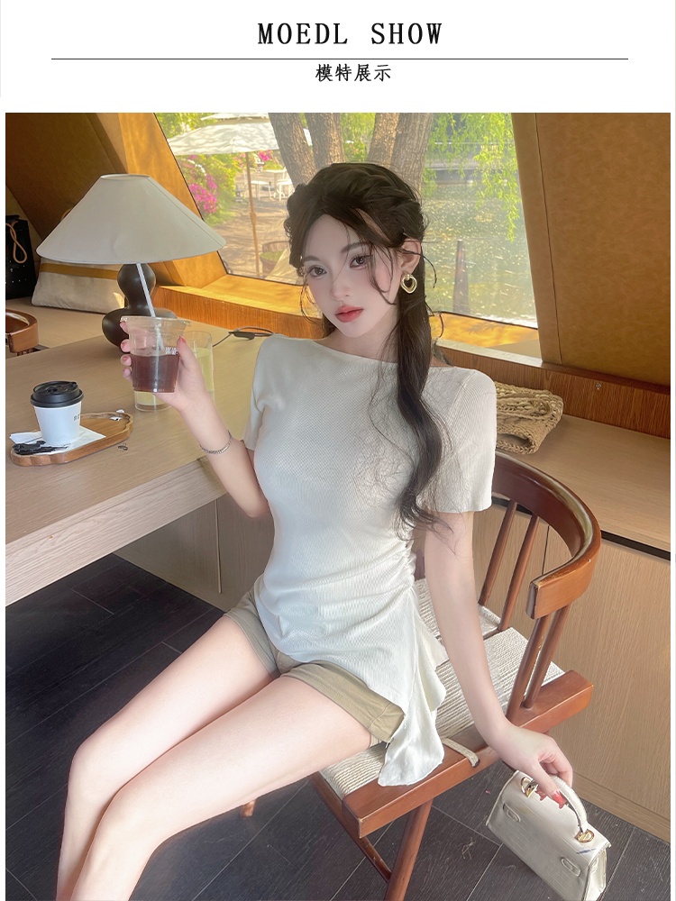 Summer slim T-shirt irregular tops for women