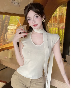 Halter slim T-shirt streamer summer sweater for women