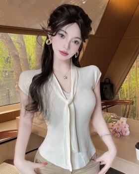 Streamer slim tops short sleeve T-shirt for women