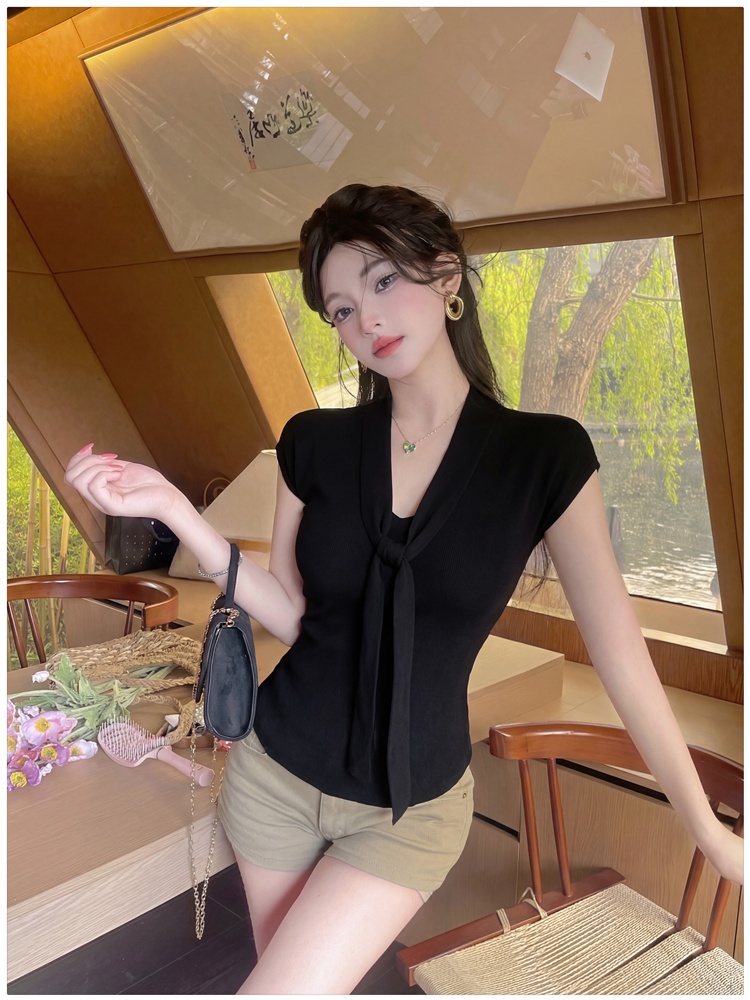 Streamer slim tops short sleeve T-shirt for women