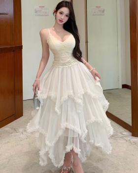 Irregular summer beauty back A-line cake skirt a set for women