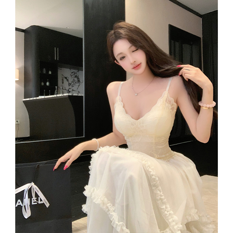 Irregular summer beauty back A-line cake skirt a set for women