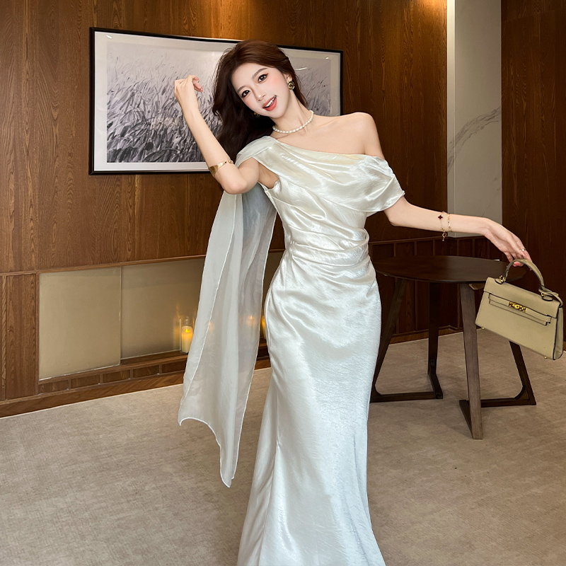 France style summer formal dress streamer dress