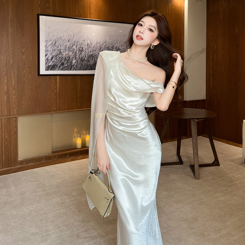 France style summer formal dress streamer dress