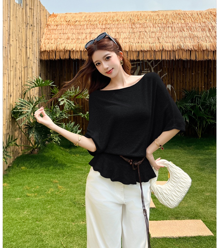 Korean style summer sweater short sleeve tops for women