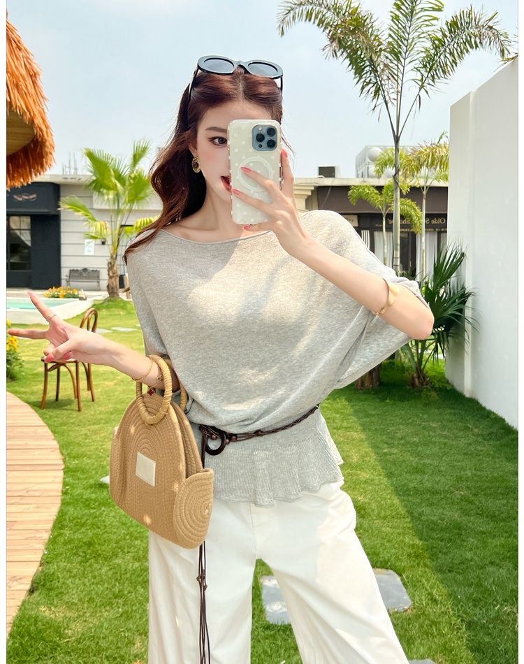 Korean style summer sweater short sleeve tops for women