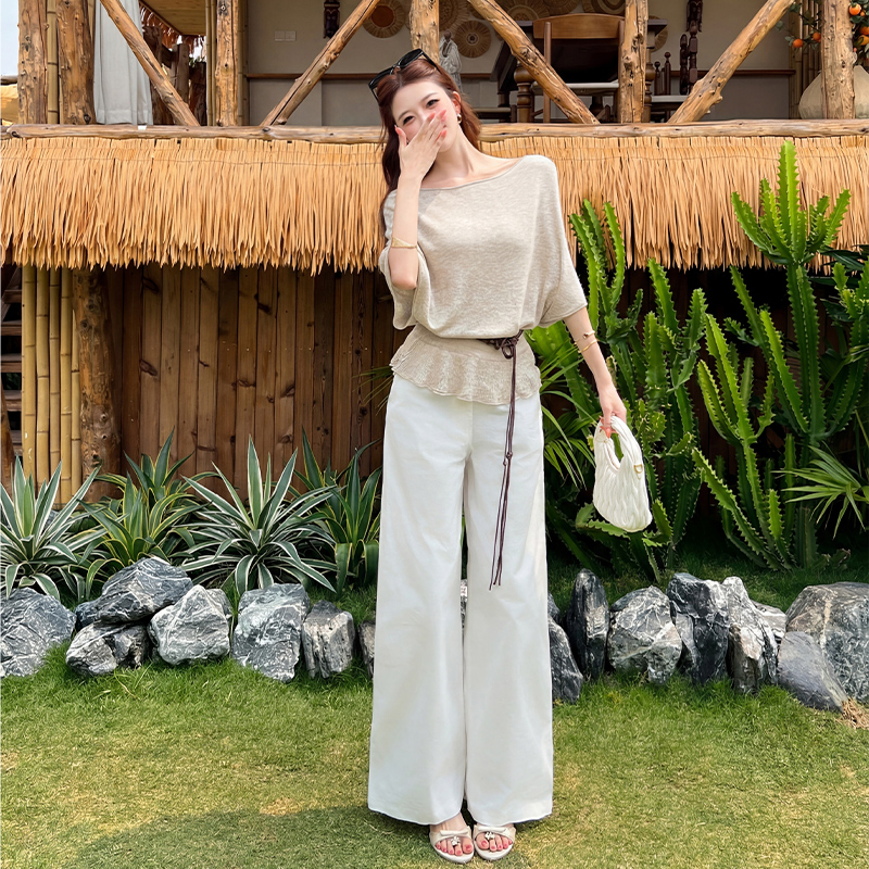 Korean style summer sweater short sleeve tops for women