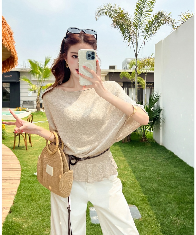 Korean style summer sweater short sleeve tops for women