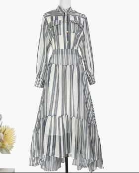 Summer single-breasted shirt lotus leaf skirt tops a set