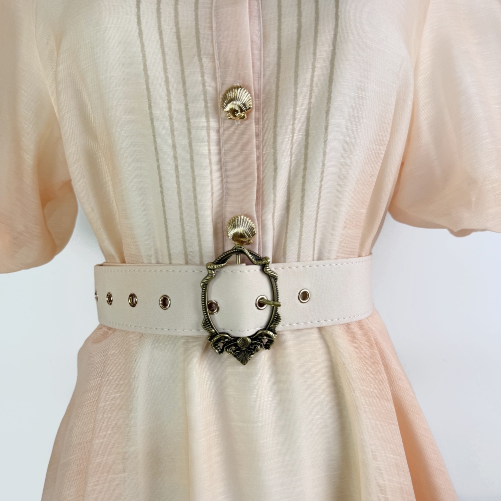 Spring and summer lapel temperament beading long dress