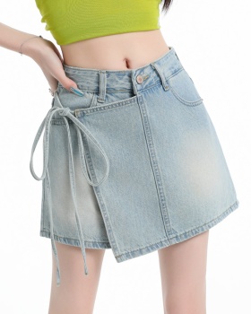 High waist culottes loose short jeans for women