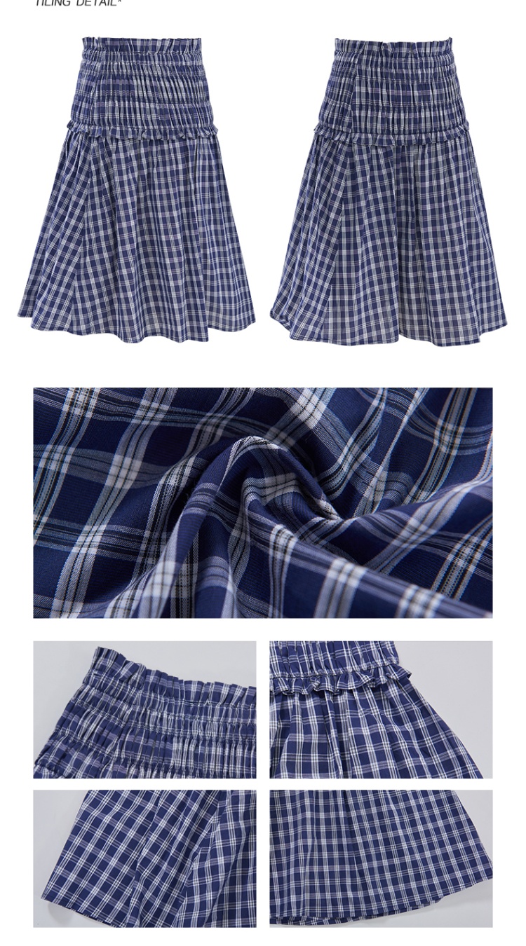 Wear Casual A-line skirt summer plaid tops