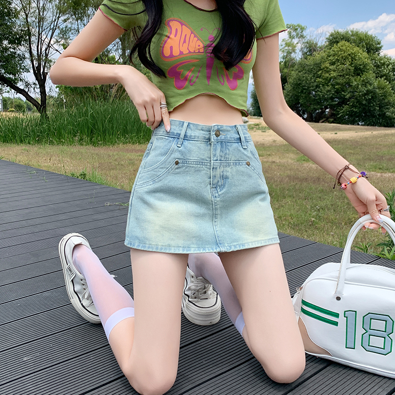 A-line all-match shorts high waist skirt for women