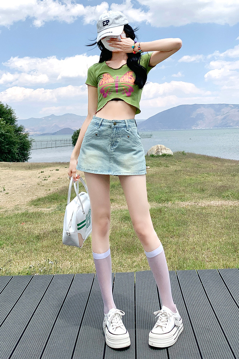 A-line all-match shorts high waist skirt for women