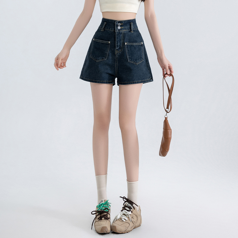 Loose summer short jeans wide leg retro shorts for women