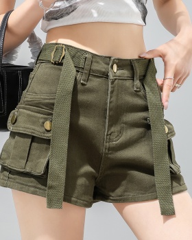 Package hip work pants elasticity short jeans for women