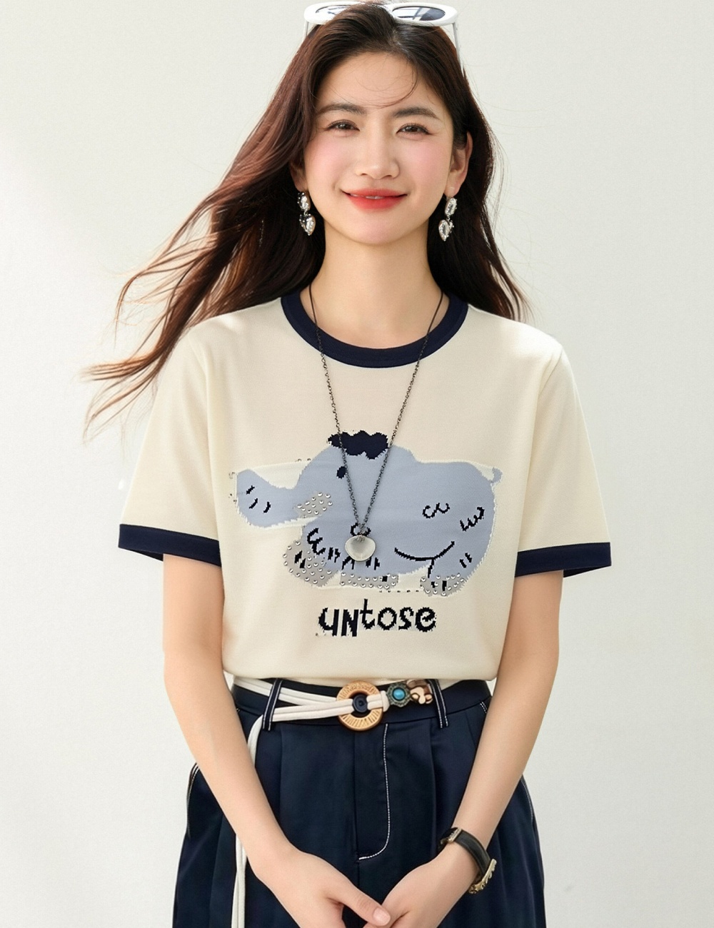 Western style jacquard rhinestone tops for women