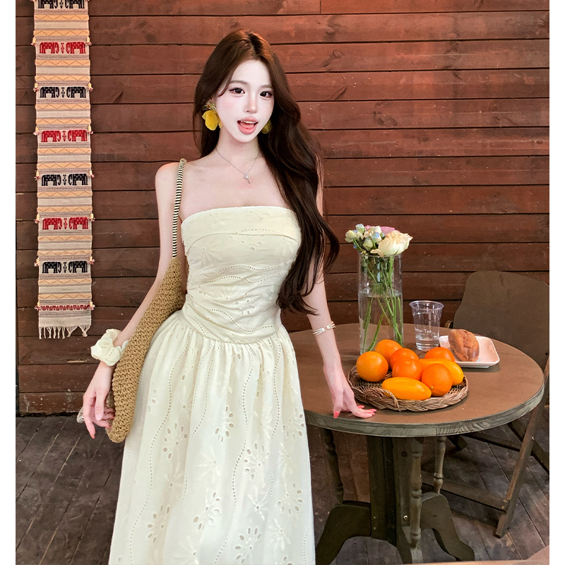 Summer France style dress hollow long dress for women