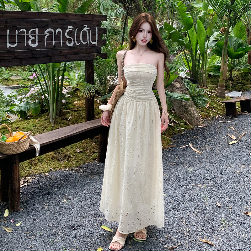 Summer France style dress hollow long dress for women