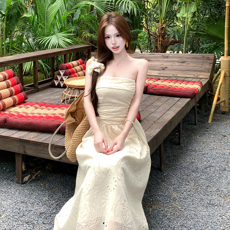 Summer France style dress hollow long dress for women