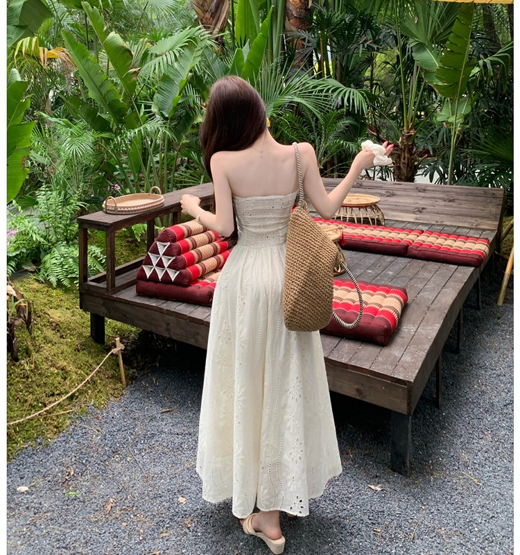 Summer France style dress hollow long dress for women