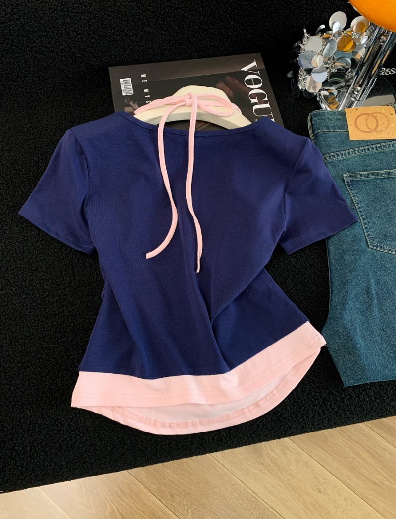 Spicegirl Pseudo-two tops printing fashion T-shirt for women