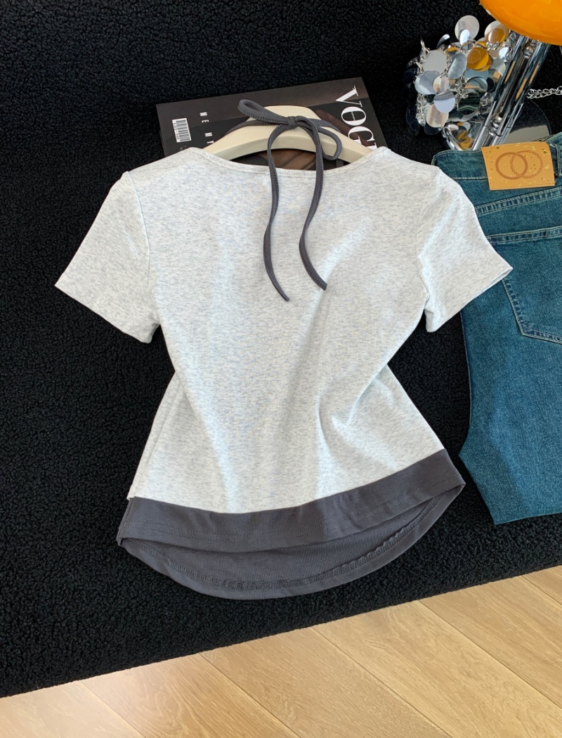 Spicegirl Pseudo-two tops printing fashion T-shirt for women