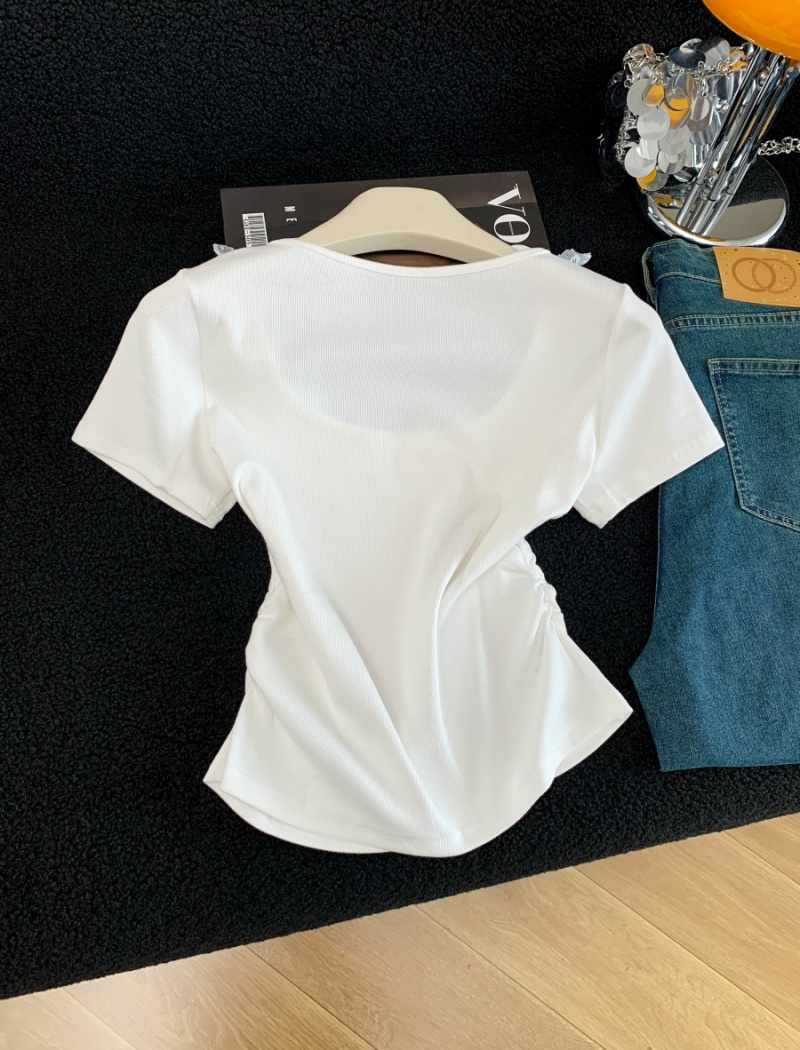 Summer slim tops printing Western style T-shirt for women