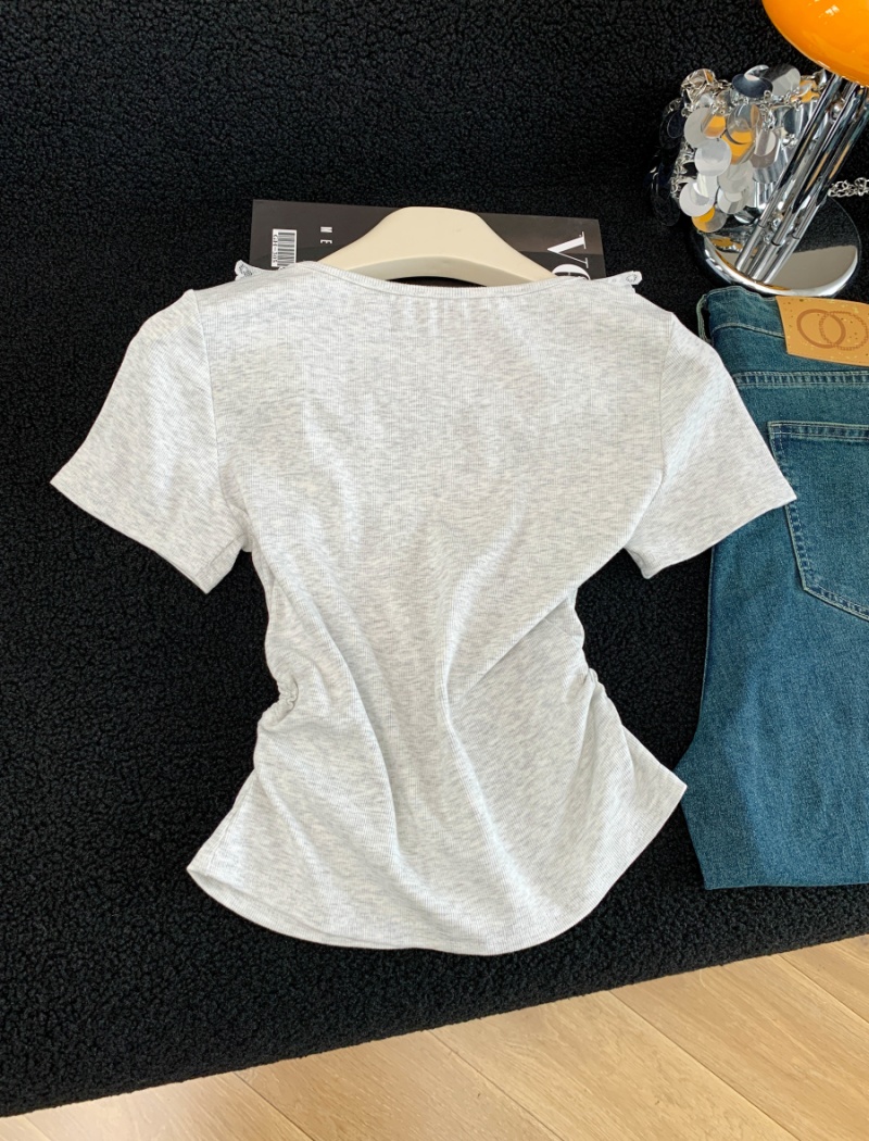 Summer slim tops printing Western style T-shirt for women