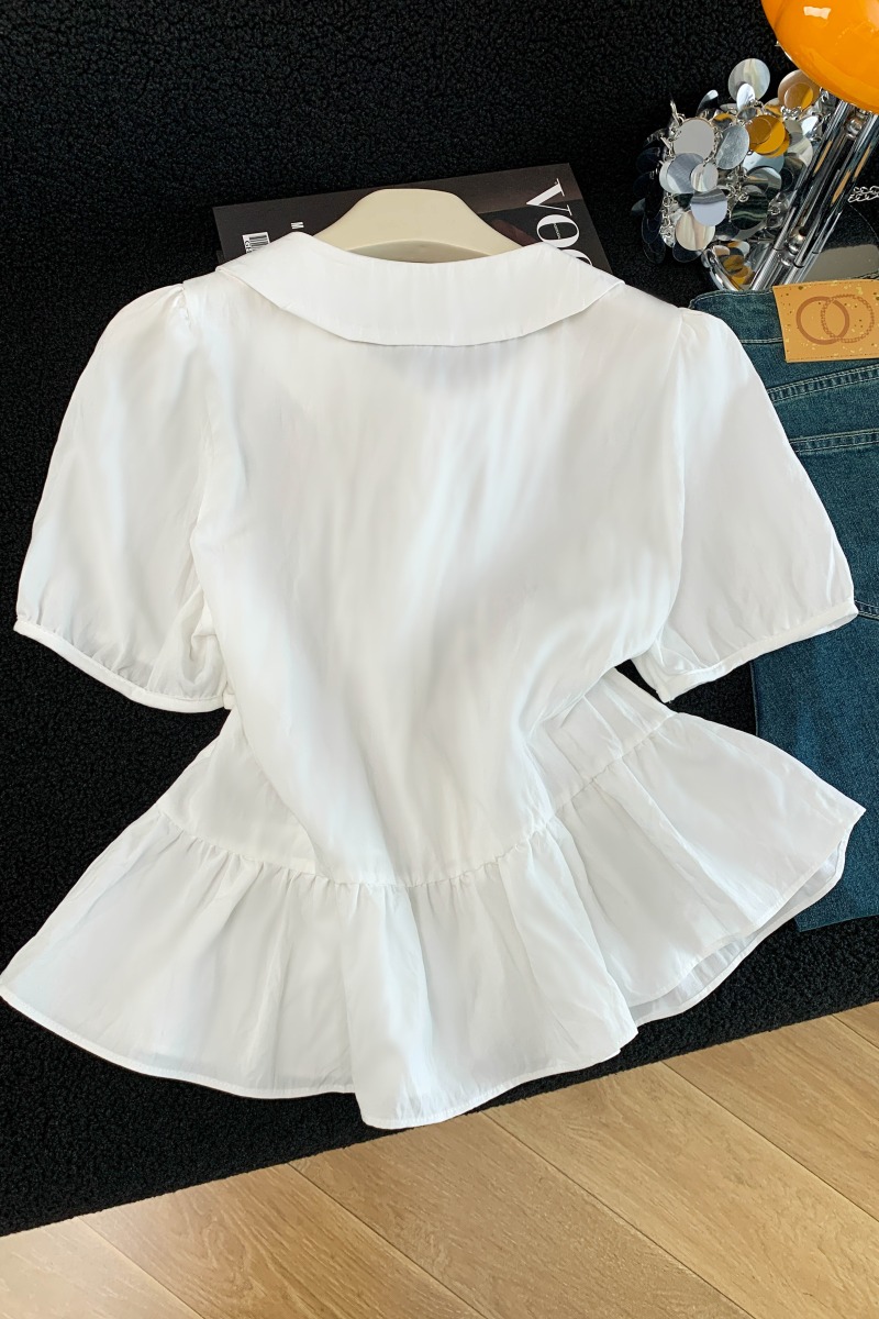 Short sleeve lace shirt fashion tops for women